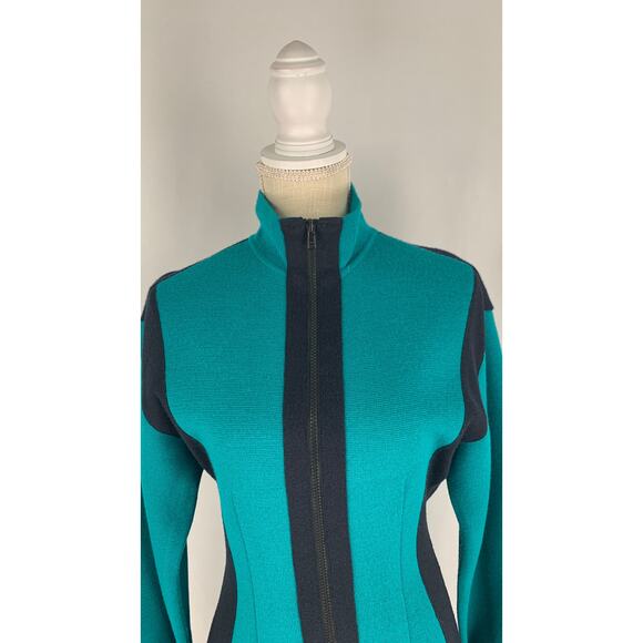 Kenar 2 Vintage Zip Up Long Sleeve Wool Blend Knit Dress Womens Size Small - Picture 4 of 11